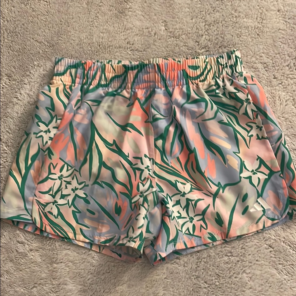 Adidas Floral Print Tween Active Shorts  SZ XL